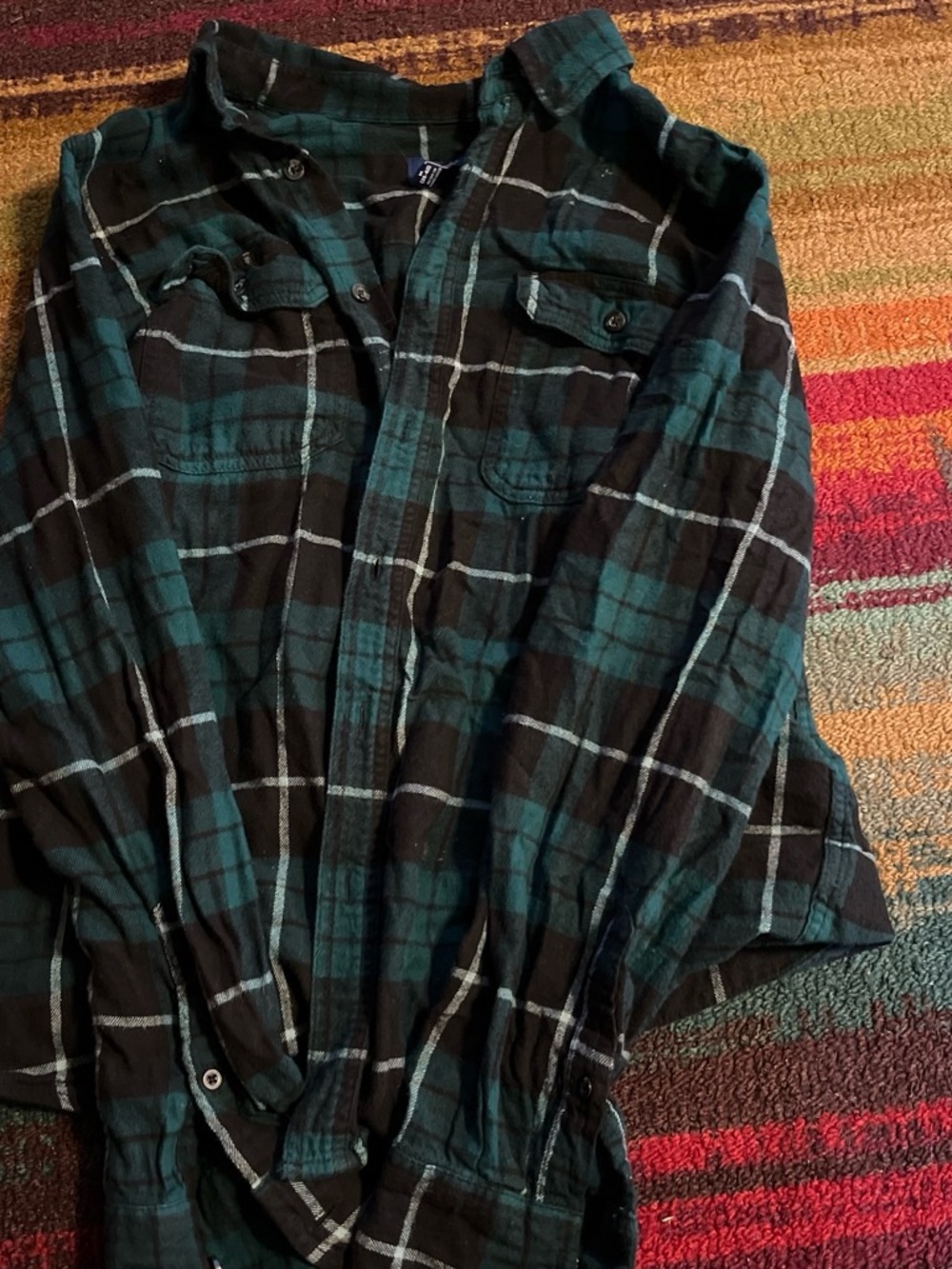 George Teal and Black Plaid Shirt